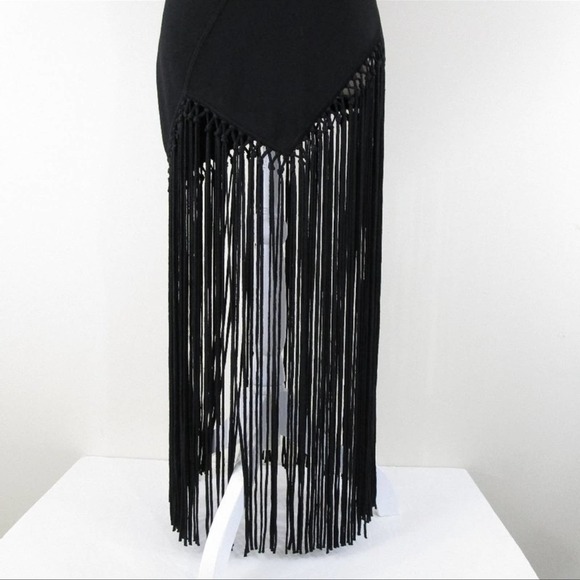 Worth New York Black Top with Fringe Detailing - Picture 4 of 16